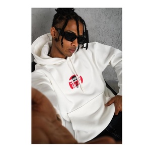 Sweat-shirts et pulls à capuche unisexes pour hommes avec impression en relief brodée, teinture unie, 100% coton molletonné, streetwear écologique - Product Image 2