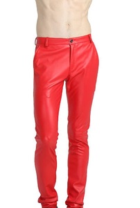 Pantalons en cuir pour homme, couleur marron, uni, teinture unie, fabrication en usine, vente chaude, en gros, pantalons de course, pantalons de moto, pantalons en cuir pour homme - Product Image 2