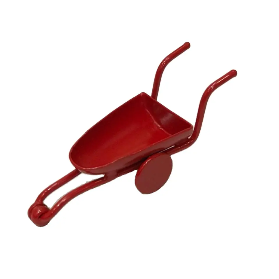 Petit véhicule de jardin miniature en métal rouge pour maison de poupée Miniature Garden 1/12 Scale High Quality