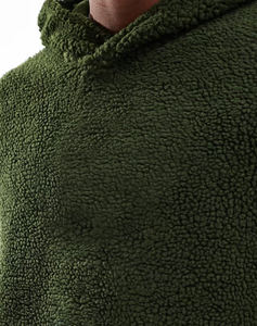 Pull à capuche thermique 100% coton avec fermeture éclair sur mesure Sherpa Fleece Hoodies sweat pour hommes prix de gros fausse fourrure - Product Image 3