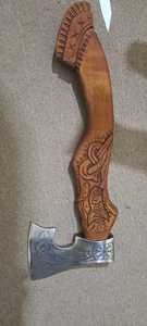 Hacha especial reacondicionada con recubrimiento en polvo verde con Funda de cuero - Product Image 5