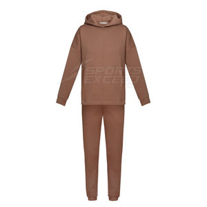 Conjunto Deportivo de Invierno para Mujer de Primera Calidad, Dos Piezas, Liso, Informal, de Lona, 100% Algodón, Personalizable, Mangas Largas - Product Image 1