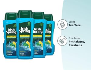 Irish Spring Ultimate Wake Up Tea Tree Gel de Ducha Facial y Corporal para Hombres, Gel de Ducha Hidratante - 18 Onzas Líquidas, 4 - Product Image 2