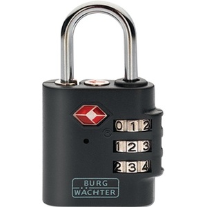 BURG-WCHTER Combination TSA 77 <b>Padlock</b> 30mm Lock Body Assorted Colors with 3 Number Dials-for Travel Kits - Product Image 1