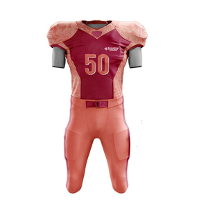 Maillot de football américain personnalisé par sublimation, short, combinaison de matériaux personnalisée, tissu polyester, maille vierge, couleurs personnalisées, logo - Product Image 1