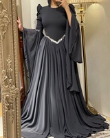 Robe de soirée sirène de luxe en strass noir lavande, taille naturelle, longueur ras du sol, respirante, épaules dénudées, avec soutien-gorge intégré