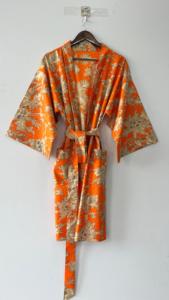 Bata térmica ligera de algodón puro Kimono Bata para mujer Albornoz de noche de invierno sostenible para damas de honor - Product Image 3