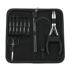 Kit d'outils pour extensions de cheveux miniatures, pinces professionnelles pour sertir les cheveux à dents plates, crochet pour enfiler, ciseaux de coupe, pinces à bec de canard - Product Image 6