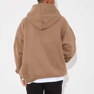 Pull à capuche 100% coton pour hommes, sweat à capuche surdimensionné à épaules tombantes, sweat à capuche fonctionnel thermique lourd avec poches lavées - Product Image 2