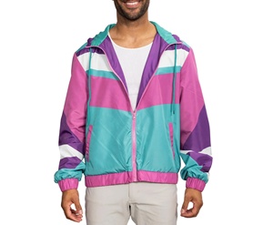 Veste en nylon à fermeture éclair vintage pour homme, streetwear personnalisé OEM, haute qualité, rétro, pas cher, coupe-vent - Product Image 1