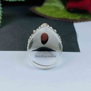 Bague Unisexe Classique en Argent Sterling 925 avec Pierre Précieuse Naturelle de Rhodochrosite Faite à la Main, Sertie en Lunette, Idéale pour Fiançailles, Fêtes et Mariages - Vente en Gros - Product Image 4