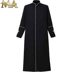 Offre Spéciale – <span class=keywords><strong>Soutane</strong></span> <span class=keywords><strong>de</strong></span> Clergé Rouge <span class=keywords><strong>à</strong></span> Col Montant pour Homme, Uniforme <span class=keywords><strong>de</strong></span> Chorale d'Église, Simple Boutonnage avec Logo Croix - Product Image 1