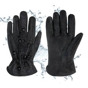 Guantes de conductor de cuero de ajuste cómodo de cuero de cabra para la seguridad de las manos Guantes de conducción de cuero de transferencia de calor para trabajar - Product Image 1