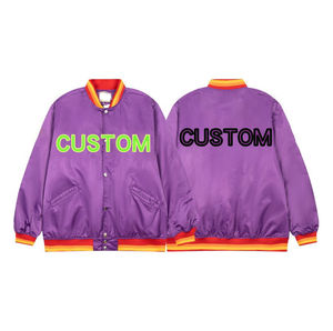 แจ็กเก็ตผ้าซาตินสำหรับผู้ชายเสื้อคลุมสไตล์สตรีทเสื้อแจ็กเก็ตผ้าซาตินเกรดพรีเมียมพร้อมโลโก้ด้านหน้าสำหรับนักศึกษาขายส่ง2025 - Product Image 1