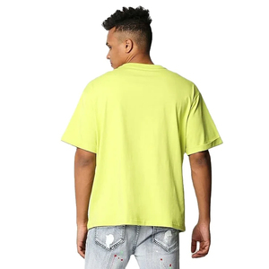 T-shirt unisexe surdimensionné à col rond avec logo personnalisé, coupe ajustée courte, en coton et bambou, lourd, écologique, été 2026 - Product Image 3