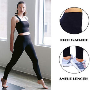 Leggings de Yoga para Mujer, Personalizables con Logotipo, Casuales, Transpirables, de Cintura Alta, Súper Suaves, Lisos, para Gimnasio y Fitness, en Varios Colores, Negro - Product Image 5