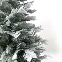Nouvelle conception, sapin de Noël floqué de 180 cm, sapin de Noël en PE et PVC mélangés avec support en métal
