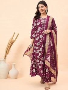 Kurta en pur coton avec pantalon et avec Dupatta Produit en vrac personnalisé pour femmes avec fil régulier imprimé floral - Product Image 6