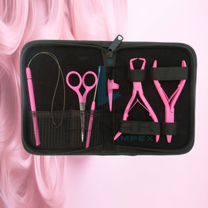 Kit de herramientas para el cuidado de la belleza del cabello en color rosa fuerte, lo mejor para extensiones de cabello con etiquetado de marca personalizado - Product Image 2