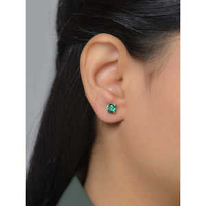 1 Carat Emerald Daily Wear Solitaire Stud Earrings Trendy 14K Gold Plated Rose White Yellow with IGI Certificate - Product Image 4