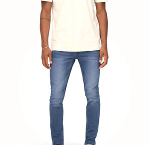 กางเกงยีนส์ทรงตรงผ้าฝ้ายแท้ 100% สไตล์วินเทจ ล้างสีอ่อน/ปานกลาง สำหรับขายส่ง บริการ OEM & ODM แฟชั่นฤดูหนาว/ฤดูร้อน - Product Image 1