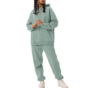 Chándales de Mujer al por Mayor, Personalizados, Modernos, de Alta Calidad, con Hombros Caídos, Estilo Urbano, Holgados, de Felpa Gruesa - Product Image 4