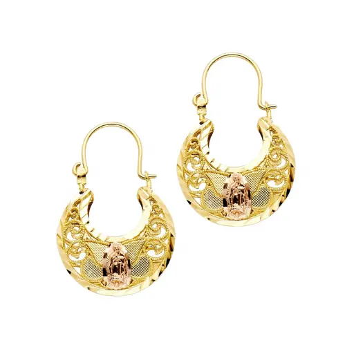 Women Two Tone Plated Mother Mary Earrings new trend fashion personality luxury jewelry designs gift