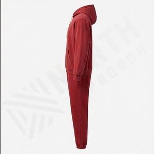 Conjunto Deportivo de 400 Gsm al por Mayor, Lavado Ácido, Bordado Desgastado, Pantalones Holgados, Sudadera con Capucha, Chándal Acampanado para Hombre, Color Personalizado - Product Image 3