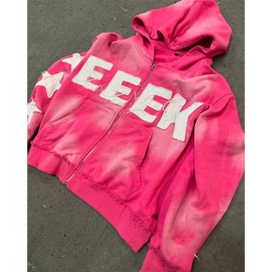 Best Selling Custom Rhinestone <b>Distressed</b> Embroidery Men's Hoodie Sweatpants Set Sun Faded Acid Wash Tracksuits with OEM - Product Image 3