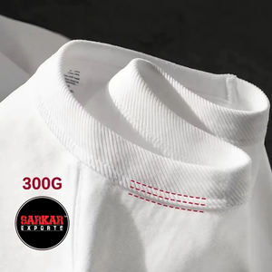 Camiseta básica para hombre con hombros caídos, dobladillo curvo de gran tamaño, color personalizado, alta calidad, % 100 algodón, ropa de calle informal, OEM - Product Image 2