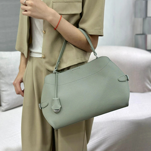 Elegante Bolso Hobo de Cuero Genuino Azul con Cierre de Solapa y Correa Única para Uso Diario de Mujeres - Product Image 3