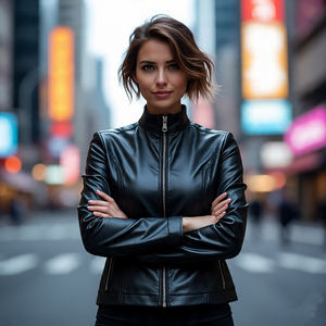 OEM venta al por mayor prendas de vestir exteriores de las mujeres Chaquetas de moto de cuero genuino | Señoras Streetwear Down Collar Chaqueta de cuero de la motocicleta - Product Image 6