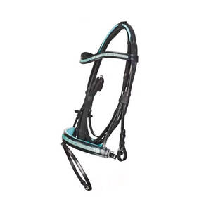 Bride en cuir de cheval rembourrée de la meilleure qualité avec bandeau nasal fait à la main en cristal pour le confort de votre compagnon équin préféré - Product Image 4