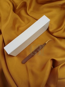 Vente en gros, nouveau revêtement en poudre brun incurvé, pointe dorée, pince à épiler en acier inoxydable antistatique de 10mm, Instrument de beauté - Product Image 3