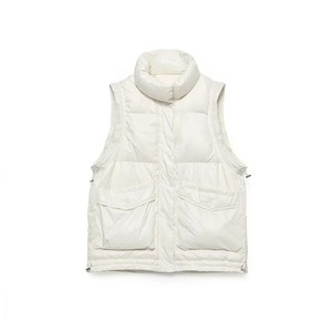 Logo personnalisé sans manches bulle unisexe bouffant vers le bas gilet hiver décontracté noir femmes veste à capuche coupe-vent brodé hommes vestes - Product Image 4