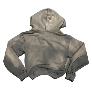 Sudaderas con capucha para hombre 500 Gsm Heavyweight Terry Acid Wash con doble cremallera, diamantes de imitación desgastados personalizados, nuevo estilo, 100% algodón, Invierno - Product Image 2