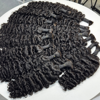 Cheveux humains bouclés en vrac, noir naturel, sans trame, boucles souples et rebondissantes pour tresses, tresses bohèmes, tresses sans nœuds