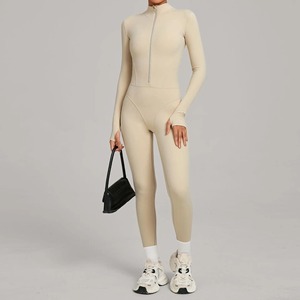 Women's High Waist Summer Gym Set Yogalicious Bodysuit <b>Casual</b> Unitard Playsuit Rompers <b>Wide</b> <b>Leg</b> <b>Jumpsuit</b> Knitted Tights - Product Image 4