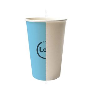 Gobelets en carton compostables P2P 350cc - Personnalisables, fond plein, double paroi, imperméables et biodégradables - Product Image 2