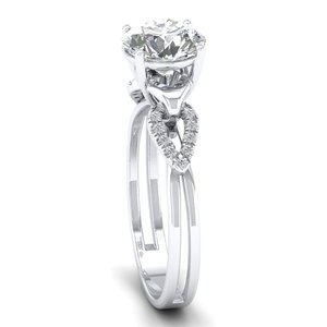 Anillo de compromiso de diamante certificado REYES IGI hecho a medida 14K oro blanco sólido regalo de aniversario de boda joyería hecha a mano para mujer - Product Image 3