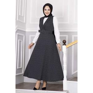 Başak doble chaleco Hijab conjunto en Negro estilo étnico tradicional XXL tamaño poliéster Abaya adultos niños verano primavera otoño estaciones - Product Image 4