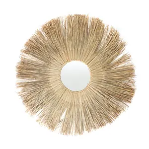 Espejo colgante de pared tejido a mano, decoración artística para el hogar, de VietNam - Product Image 5