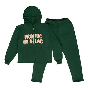 Chándal de diseño personalizado de alta calidad, transpirable, 100% algodón, con apliques bordados y estampado puff para hombre. - Product Image 2