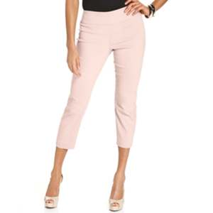 กางเกงคาปรีสีชมพูสำหรับผู้หญิงอัลฟานีไซส์ 12P แบบสวม กระชับสัดส่วน ช่วยเก็บหน้าท้อง สวมใส่สบาย - Product Image 1