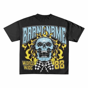 Verano de gran tamaño ropa de calle hombres Hip Hop patrón impreso camiseta calle moda marca personalizada pareja Top gráfico camisetas - Product Image 2