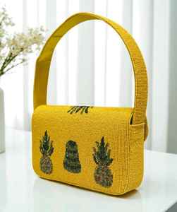 Bolso con cuentas multicolor con asa, bolso de mano, bolso de mano informal, artesanía india, hecho a mano, bolso Baguette, - Product Image 3