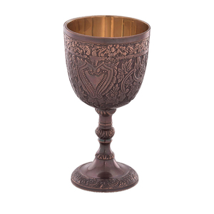 ถ้วยทองเหลืองทำมือแกะสลักลายราชวงศ์ ถ้วยโลหะโบราณ |   ของตกแต่งยุคกลาง คุณภาพพรีเมียม สำหรับส่งออกจากอินเดีย - Product Image 4