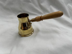 Cafetière turque en laiton et bois faite à la main avec poignée, vaisselle, tasse à café, décoration de table pour la maison, la cuisine, le restaurant, l'hôtel, les fêtes - Product Image 2