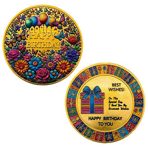 เหรียญที่ระลึกวันเกิดแบบกำหนดเอง-เหรียญโลหะชุบทองรูปเค้กวันเกิด ของสะสม ของขวัญคริสต์มาสสำหรับเด็ก - Product Image 4