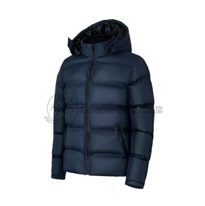 Blouson Homme 2026 à Capuche Col Montant Rembourré Respirant Coupe-Vent Remplissage Coton Design Personnalisé Couleur Personnalisée Fermeture Éclair Noire - Product Image 2